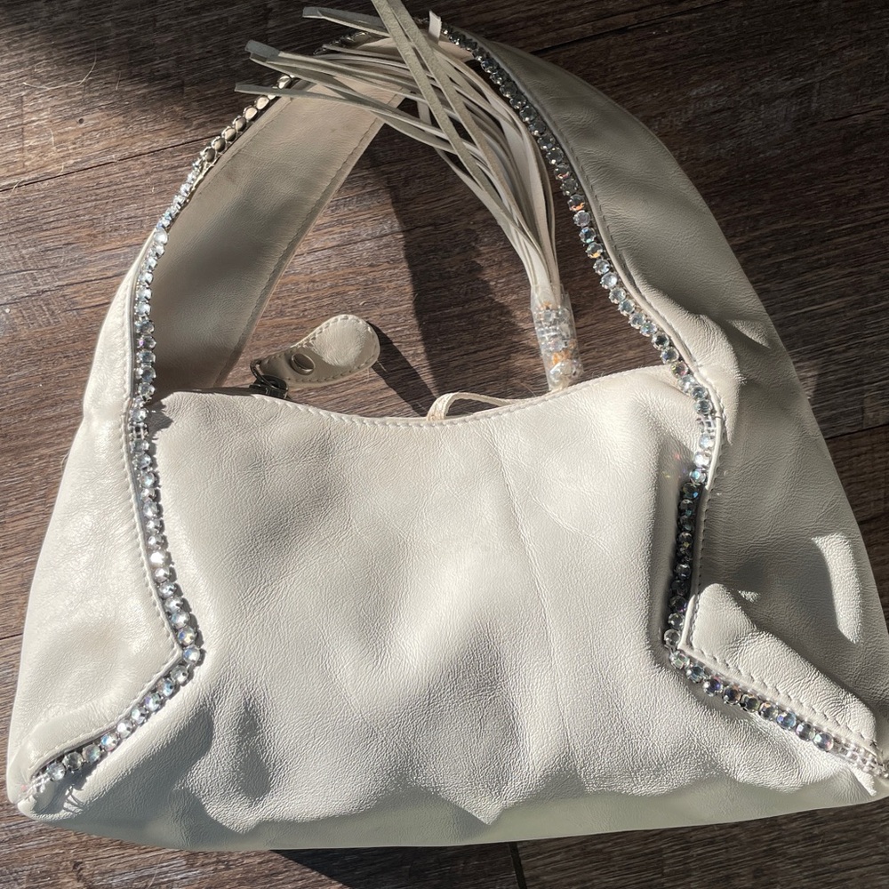 Barbara Milano Leather Diamond Detailed Mini Shoulder Handbag - Picture 3 of 8